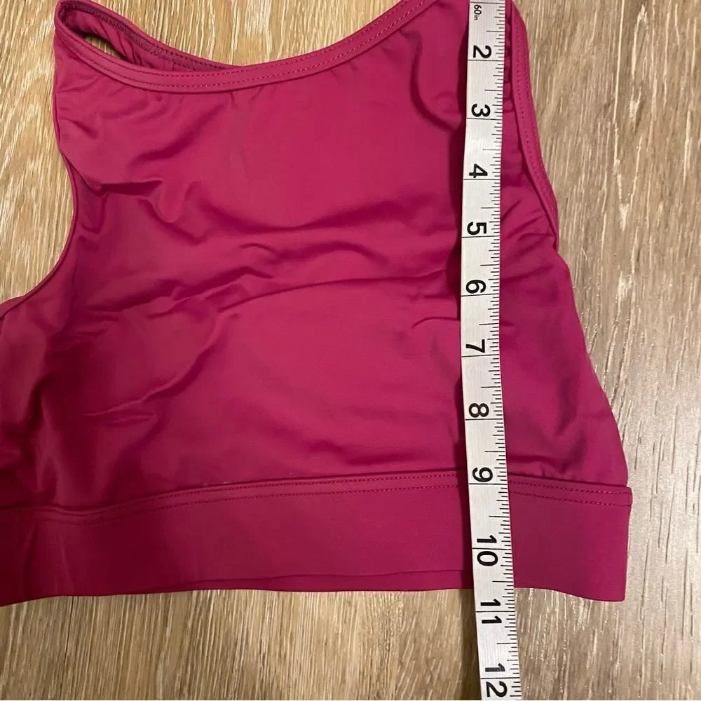 Weissman Balera dance hot pink Lace Racerback Crop Top MT12520 child large LC